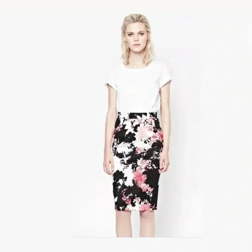 French Connection Floral Bell Garden Pencil Skirt